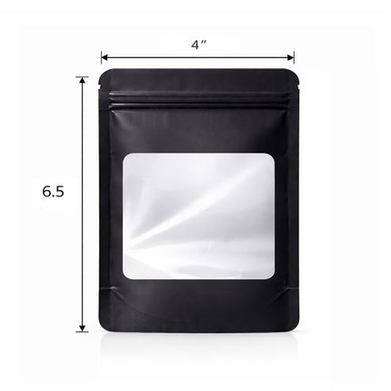 50 Pack - Medium Solid Color Zip-Seal Foil Pouches (4"x6.5") Square Style Selection