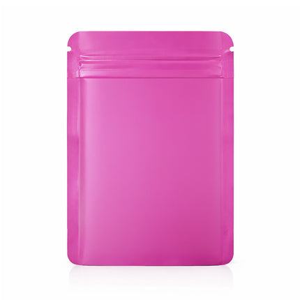 50 Pack – 7g Solid Color Mylar Bags with Square Window - Pink