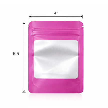50 Pack - Medium Solid Color Zip-Seal Foil Pouches (4"x6.5") Square Style Selection