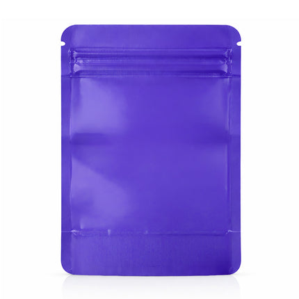 50 Pack – 7g Solid Color Mylar Bags with Square Window - Purple
