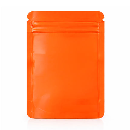 50 Pack – 7g Solid Color Mylar Bags with Square Window - Orange