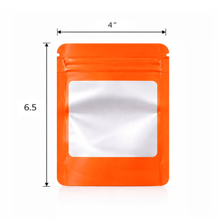 50 Pack - Medium Solid Color Zip-Seal Foil Pouches (4"x6.5") Square Style Selection