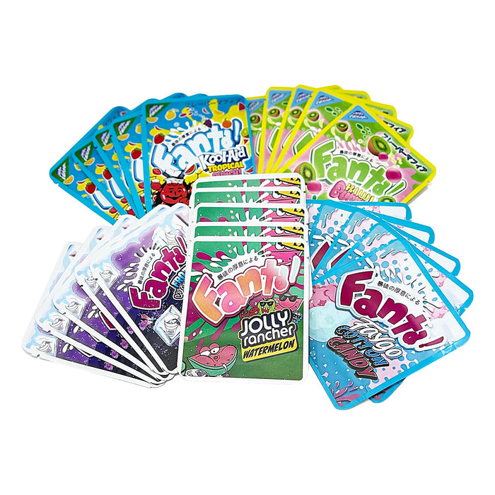 25 Pack 3.5g Thick Sticker Mylar Bags – Fruit Soda Splash Candy Collection