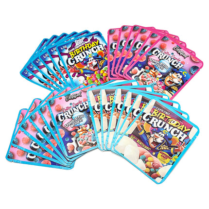 25 Pack 3.5g Thick Sticker Mylar Bags – Crunch Cereal Collection