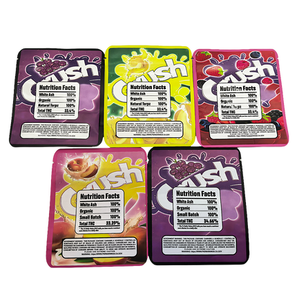 25 Pack 3.5g Thick Sticker Mylar Bags - Soda Splash Soda Collection