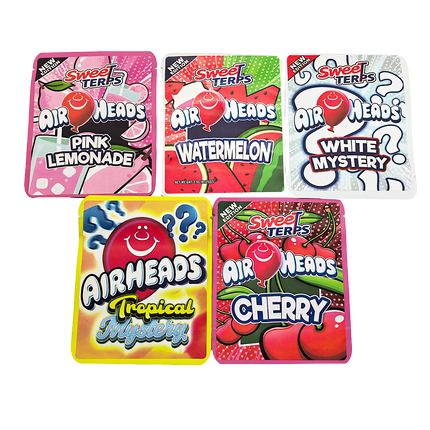 25 Pack 3.5g Thick Sticker Mylar Bags - Chewy Twist Candy Collection