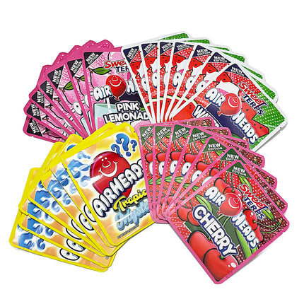 25 Pack 3.5g Thick Sticker Mylar Bags – Chewy Twist Candy Collection