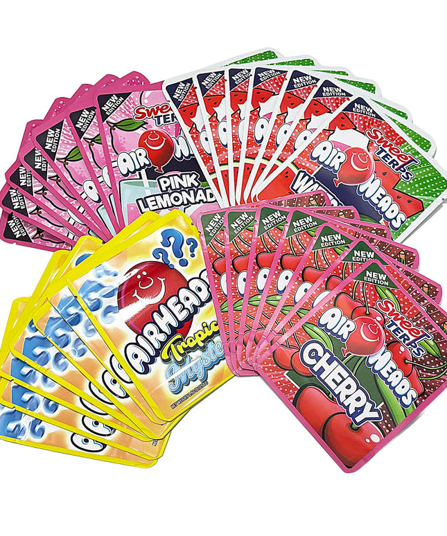 25 Pack 3.5g Thick Sticker Mylar Bags - Chewy Twist Candy Collection