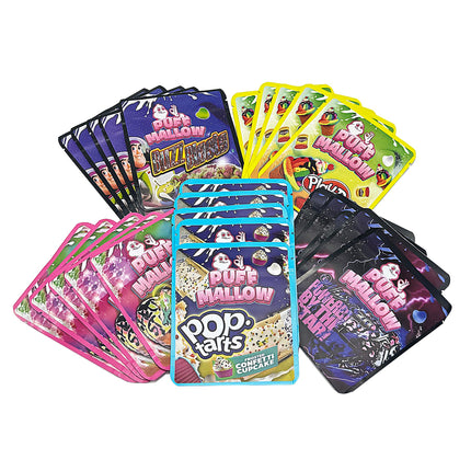 25 Pack 3.5g Thick Sticker Mylar Bags – plush Mallow Collection Vol. 1
