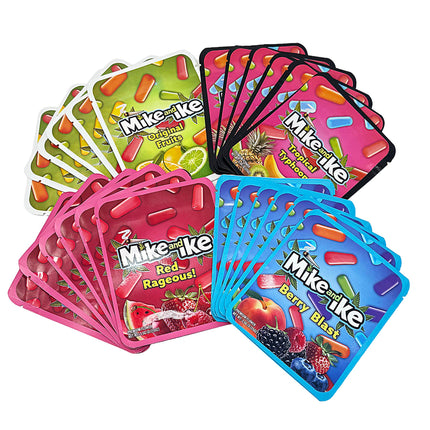 25 Pack 3.5g Thick Sticker Mylar Bags Premium Smell Proof Packaging Mix  | Mike & Ike Candy Collection