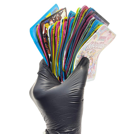 50 Pack 3.5g Thick Sticker Mylar Bags Premium Smell Proof Packaging Mix - Assorted Pack