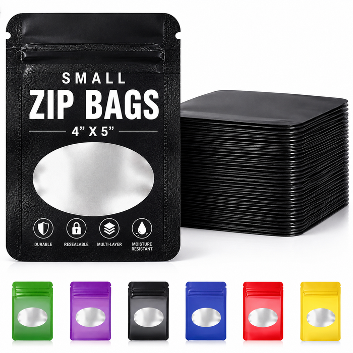 50 Pack 3.5g Solid Color Mylar Bags - Purple