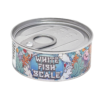 12 Pack 3.5g White Fish Scale Tin Can Containers