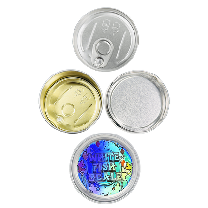 12 Pack 3.5g White Fish Scale Tin Can Containers