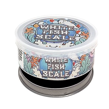 12 Pack 3.5g White Fish Scale Tin Can Containers