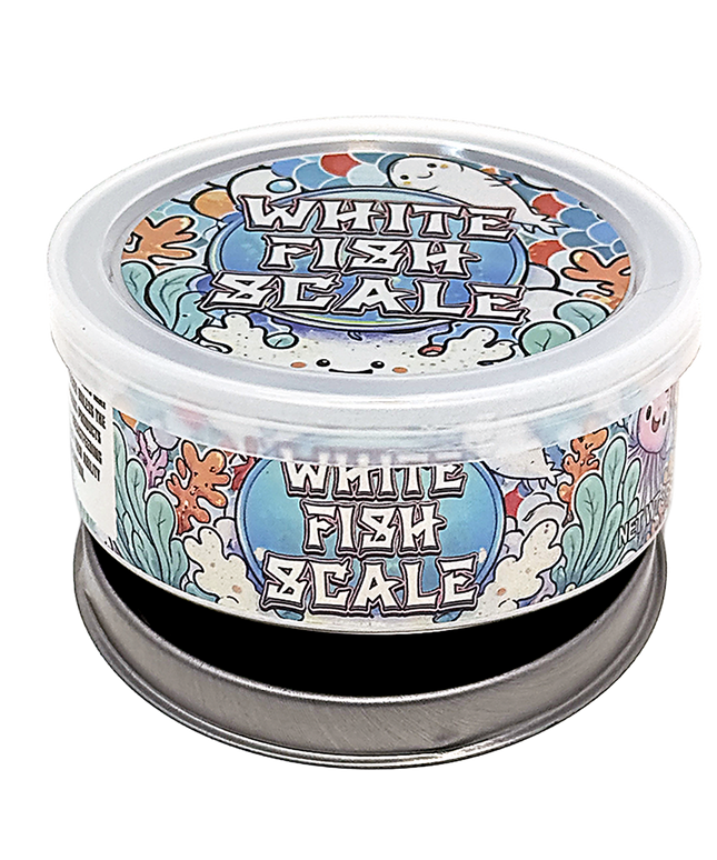 12 Pack 3.5g White Fish Scale Tin Can Containers