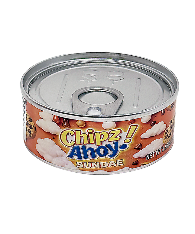 12 Pack 3.5g Choco Chip Sundae Sundae Tin Can Containers