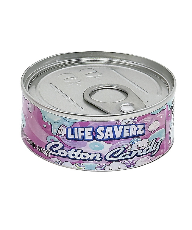 12 Pack 3.5g Ring Candy Cotton Candy Tin Containers