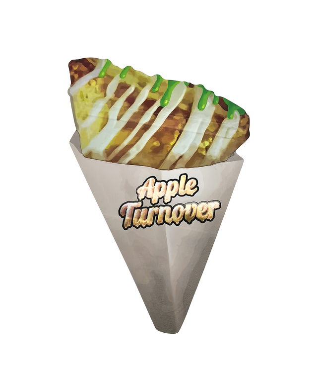 50 Pack 3.5g Special Die Cut Shaped Mylar Bags – Apple Pastry Design