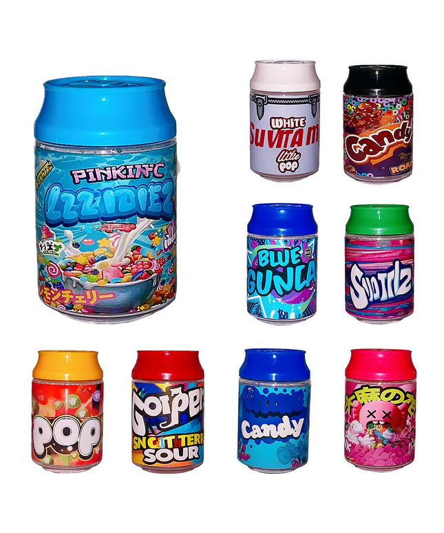 12 Pack Soda Can Style Plastic Storage Containers - Swirl Design
