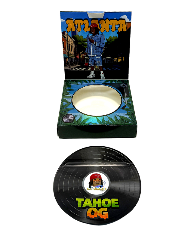 12 Pack 3.5g Vinyl Record Style Mylar Bags - Lake Design