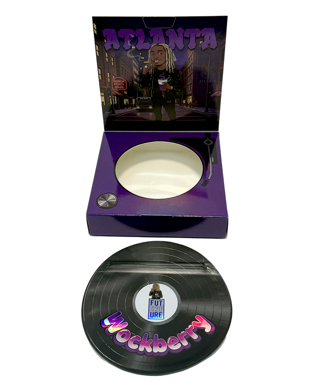 12 Pack 3.5g Vinyl Record Style Mylar Bags - Berry Design