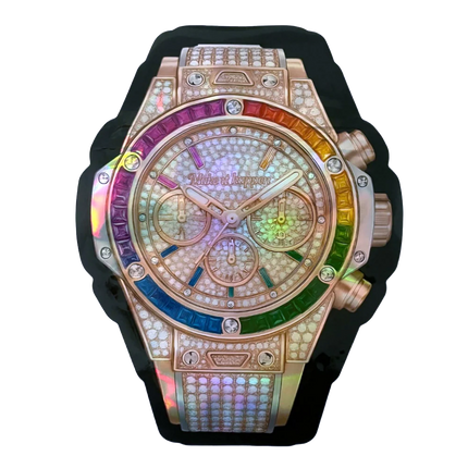 50 Pack 3.5g Watch-Shaped Mylar Bags – Iced Rainbow Luxe Design