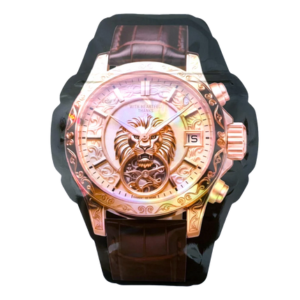 50 Pack 3.5g Watch-Shaped Mylar Bags – Royal Lion Crest Design