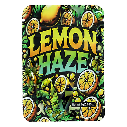 1g Lemon Graphic Mylar Bags – 100 Count