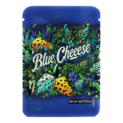 1g Blue Cheese Graphic Mylar Bags – 100 Count