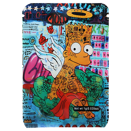 100 Count 1g Mylar Bags – Cartoon Graphic Design