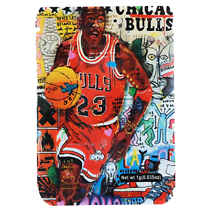 100 Count 1g Mylar Bags – Basketball Graphic Design