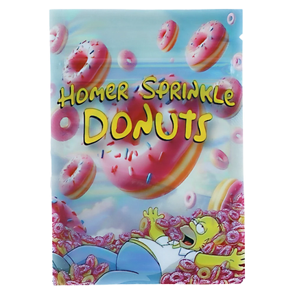 100 Count 1g Mylar Bags – Cartoon Donut Graphic