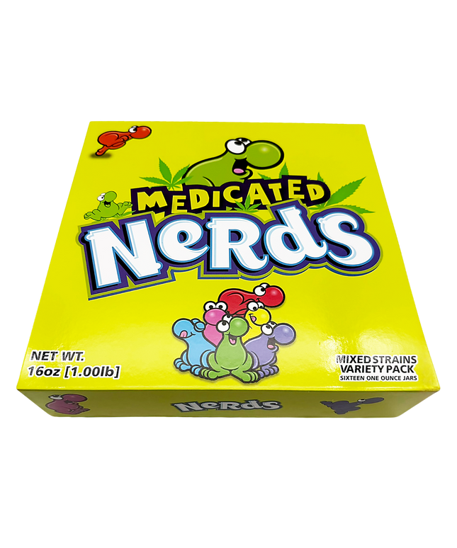 Nerds Empty 1oz glass storage jars 16 Pack