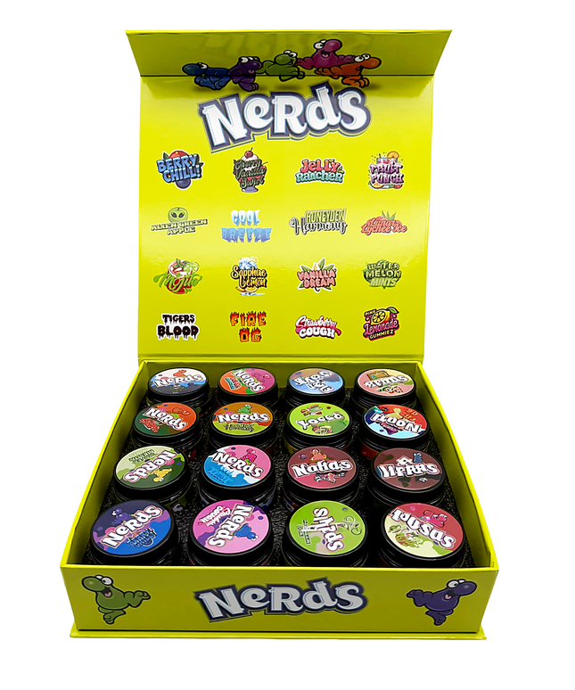 Nerds Empty 1oz glass storage jars 16 Pack