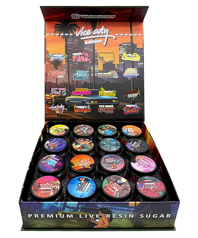 Full-Design Neon City Style Empty 1oz glass storage jars 16 Pack