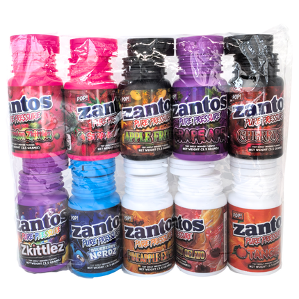 Zantos 3.5g Plastic Storage Bottles - 10 Pack Assorted Designs